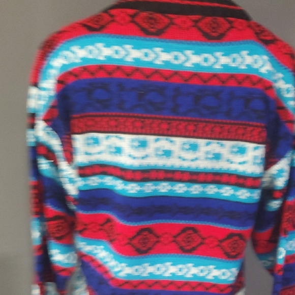 Vtg Glamour Knit Vibrant Multicolor Crewneck Sweater - Picture 6 of 11